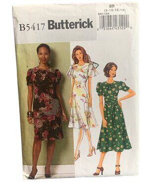 Butterick B5417 Misses Dress Pattern Size 8 10 12 14 Sewing Uncut